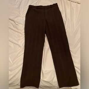 UNIQLO Brown Checked Workwear Office Trouser Pants
